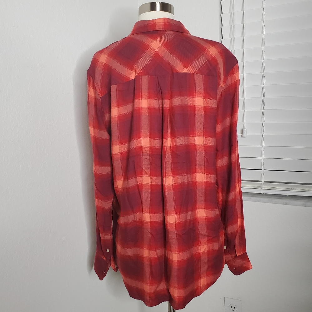 •GAP + PENDLETON• Boyfriend Plaid Shirt In Red. - Picture 5 of 6